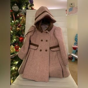 Vintage Wool Winter Peacoat with Matching Hat